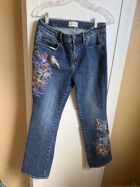 DRIFTWOOD SUNDANCE KELLY 3D FLORAL JEANS Ankle 27 29 inseam